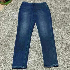 Soft Surroundings Jeans Womens Size M Blue Mid Rise Pull On Skinny Stretch
